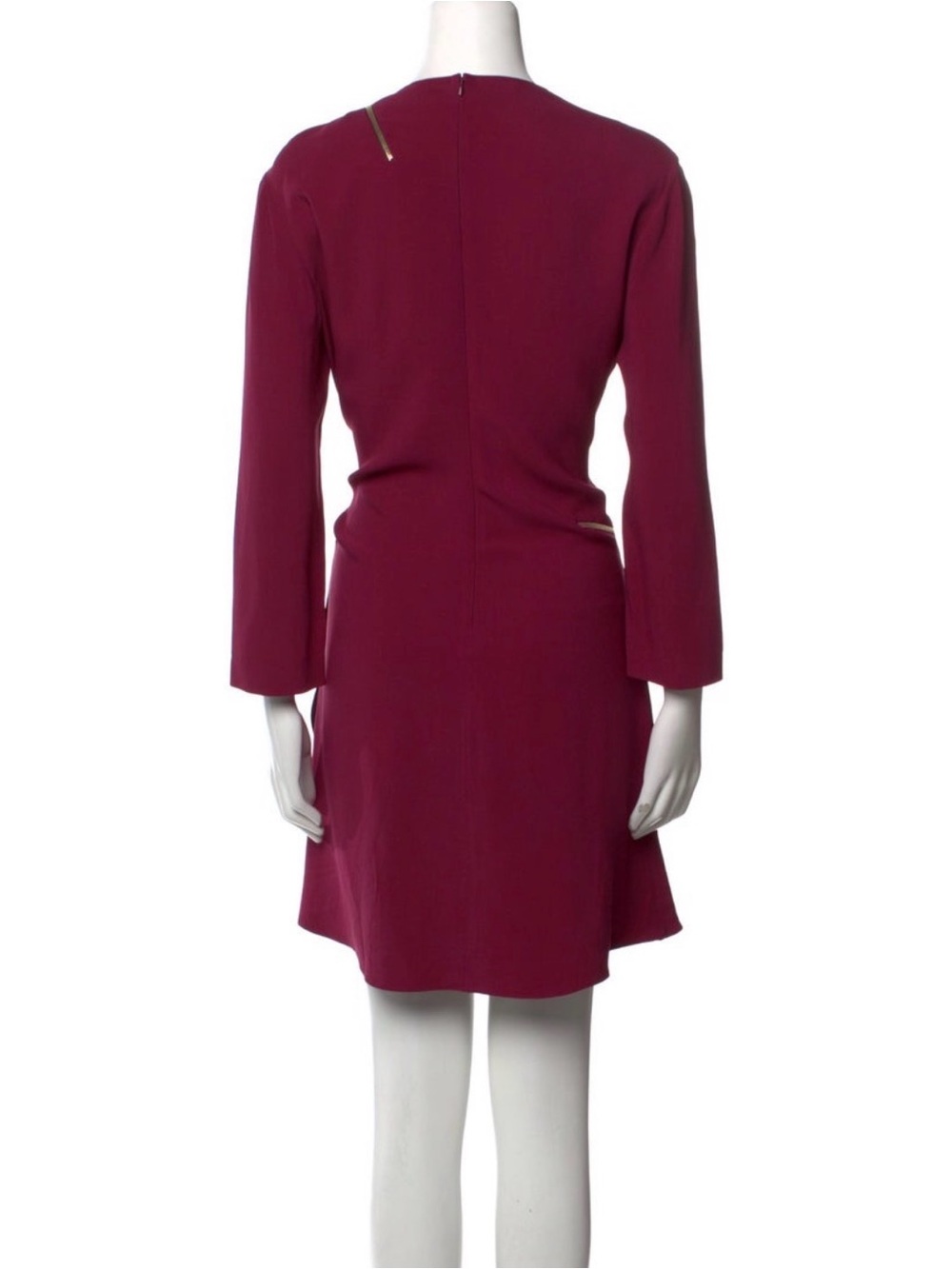 Stella McCartney Long-Sleeve Wine Red Fit-and-Flare Dress - Picture 5 of 5